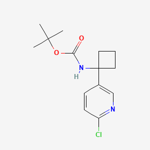 molecular formula C14H19ClN2O2 B1458939 叔丁基(1-(6-氯吡啶-3-基)环丁基)氨基甲酸酯 CAS No. 1887059-70-2