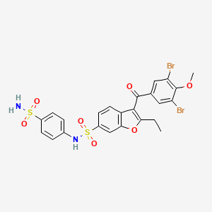 B1458941 3-(3,5-dibromo-4-methoxybenzoyl)-2-ethyl-N-(4-sulfamoylphenyl)benzofuran-6-sulfonamide CAS No. 1951451-62-9