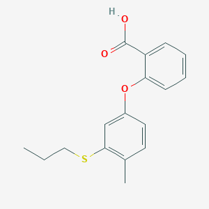 molecular formula C17H18O3S B14589435 2-[4-Methyl-3-(propylsulfanyl)phenoxy]benzoic acid CAS No. 61166-79-8