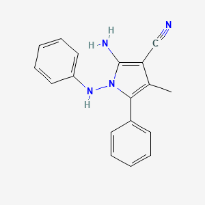 1H-Pyrrole-3-carbonitrile, 2-amino-4-methyl-5-phenyl-1-(phenylamino)-