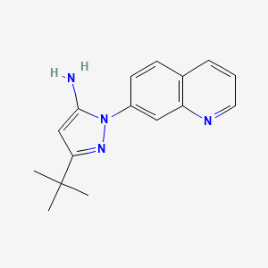 molecular formula C16H18N4 B1458952 3-(tert-butyl)-1-(quinolin-7-yl)-1H-pyrazol-5-amine CAS No. 1951451-75-4
