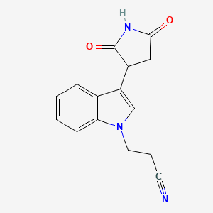 molecular formula C15H13N3O2 B14589521 3-[3-(2,5-Dioxopyrrolidin-3-yl)-1H-indol-1-yl]propanenitrile CAS No. 61123-26-0