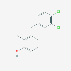 molecular formula C15H14Cl2O B14589546 3-[(3,4-Dichlorophenyl)methyl]-2,6-dimethylphenol CAS No. 61288-73-1