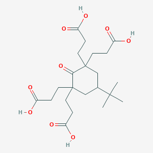 molecular formula C22H34O9 B14589555 3,3',3'',3'''-(5-tert-Butyl-2-oxocyclohexane-1,1,3,3-tetrayl)tetrapropanoic acid CAS No. 61502-74-7