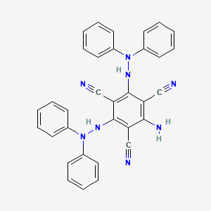 molecular formula C33H24N8 B14589563 2-Amino-4,6-bis(2,2-diphenylhydrazinyl)benzene-1,3,5-tricarbonitrile CAS No. 61360-79-0