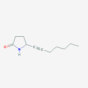 molecular formula C11H17NO B14589584 2-Pyrrolidinone, 5-(1-heptynyl)- CAS No. 61307-50-4