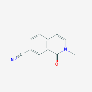 molecular formula C11H8N2O B1458959 1,2-Dihydro-2-methyl-1-oxoisoquinoline-7-carbonitrile CAS No. 1374652-68-2
