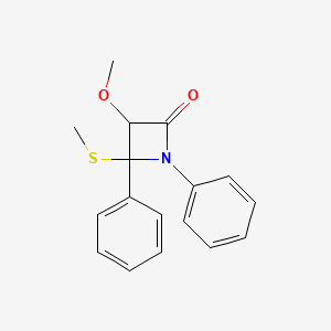 molecular formula C17H17NO2S B14589618 2-Azetidinone, 3-methoxy-4-(methylthio)-1,4-diphenyl- CAS No. 61458-07-9