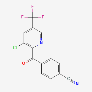 B1458962 4-(3-Chloro-5-(trifluoromethyl)picolinoyl)benzonitrile CAS No. 1823183-67-0