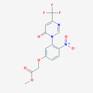 methyl 2-(4-nitro-3-(6-oxo-4-(trifluoromethyl)pyrimidin-1(6H)-yl)phenoxy)acetate
