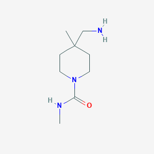 molecular formula C9H19N3O B1458965 4-(氨甲基)-N,4-二甲基哌啶-1-甲酰胺 CAS No. 1692534-89-6
