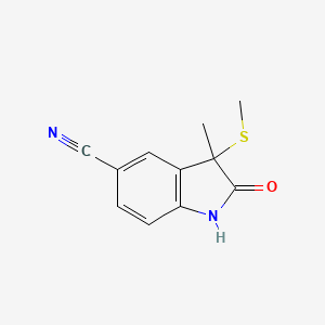 3-Methyl-3-(methylsulfanyl)-2-oxo-2,3-dihydro-1H-indole-5-carbonitrile