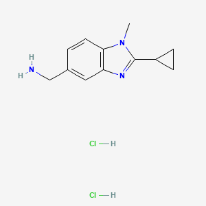 (2-cyclopropyl-1-methyl-1H-1,3-benzodiazol-5-yl)methanamine dihydrochloride