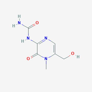 molecular formula C7H10N4O3 B14589680 N-[5-(Hydroxymethyl)-4-methyl-3-oxo-3,4-dihydropyrazin-2-yl]urea CAS No. 61481-36-5