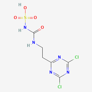 molecular formula C6H7Cl2N5O4S B14589722 {[2-(4,6-Dichloro-1,3,5-triazin-2-yl)ethyl]carbamoyl}sulfamic acid CAS No. 61326-69-0