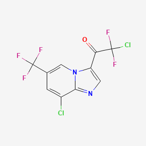 molecular formula C10H3Cl2F5N2O B1458974 2-氯-1-(8-氯-6-(三氟甲基)咪唑并[1,2-a]吡啶-3-基)-2,2-二氟乙酮 CAS No. 1823183-01-2