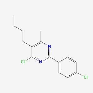 molecular formula C15H16Cl2N2 B14589752 5-Butyl-4-chloro-2-(4-chlorophenyl)-6-methylpyrimidine CAS No. 61442-52-2