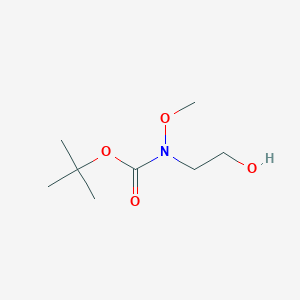 molecular formula C8H17NO4 B1458978 Carbamic acid, N-methoxy-N-2-ethanol-1-yl-, 1,1-dimethylethyl ester CAS No. 1782512-07-5