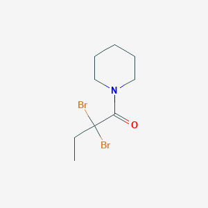 molecular formula C9H15Br2NO B14589782 2,2-Dibromo-1-(piperidin-1-yl)butan-1-one CAS No. 61384-18-7