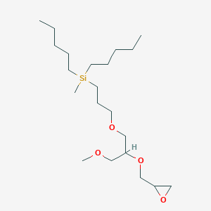 molecular formula C21H44O4Si B14589806 (3-{3-Methoxy-2-[(oxiran-2-yl)methoxy]propoxy}propyl)(methyl)dipentylsilane CAS No. 61094-94-8