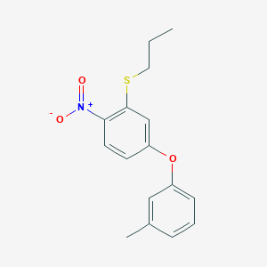 molecular formula C16H17NO3S B14589851 4-(3-Methylphenoxy)-1-nitro-2-(propylsulfanyl)benzene CAS No. 61167-04-2