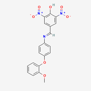 molecular formula C20H15N3O7 B14589864 4-{[4-(2-Methoxyphenoxy)anilino]methylidene}-2,6-dinitrocyclohexa-2,5-dien-1-one CAS No. 61295-78-1