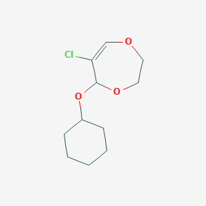 molecular formula C11H17ClO3 B14589889 5H-1,4-Dioxepin, 6-chloro-5-(cyclohexyloxy)-2,3-dihydro- CAS No. 61207-76-9