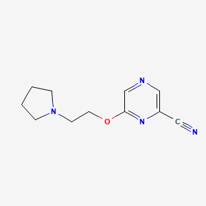 molecular formula C11H14N4O B14589904 6-[2-(Pyrrolidin-1-yl)ethoxy]pyrazine-2-carbonitrile CAS No. 61274-88-2