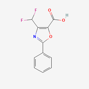molecular formula C11H7F2NO3 B1458991 4-(二氟甲基)-2-苯基-1,3-噁唑-5-羧酸 CAS No. 1803586-72-2