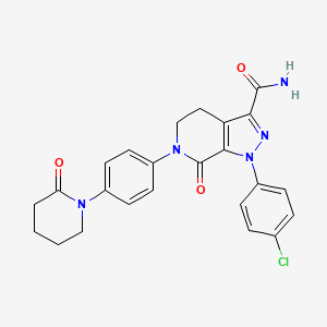 molecular formula C24H22ClN5O3 B1458996 1-(4-chlorophenyl)-7-oxo-6-(4-(2-oxopiperidin-1-yl)phenyl)-4,5,6,7-tetrahydro-1H-pyrazolo[3,4-c]pyridine-3-carboxamide CAS No. 2029205-64-7