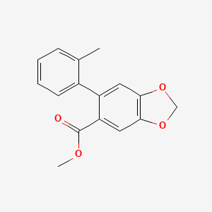 molecular formula C16H14O4 B14590052 1,3-Benzodioxole-5-carboxylic acid, 6-(2-methylphenyl)-, methyl ester CAS No. 61441-07-4