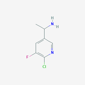 molecular formula C7H8ClFN2 B1459010 1-(6-Chloro-5-fluoropyridin-3-yl)ethan-1-amine CAS No. 1337651-57-6