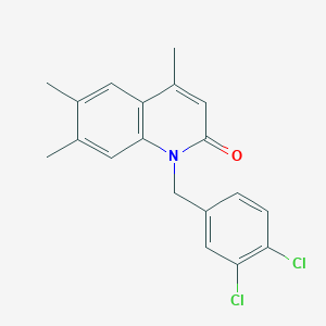 molecular formula C19H17Cl2NO B14590146 1-[(3,4-Dichlorophenyl)methyl]-4,6,7-trimethylquinolin-2(1H)-one CAS No. 61304-75-4