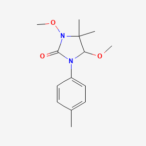 molecular formula C14H20N2O3 B14590165 3,5-Dimethoxy-4,4-dimethyl-1-(4-methylphenyl)imidazolidin-2-one CAS No. 61532-28-3