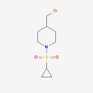 molecular formula C9H16BrNO2S B1459020 4-(Bromomethyl)-1-(cyclopropanesulfonyl)piperidine CAS No. 1438859-59-6