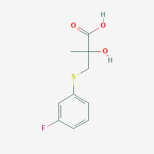 molecular formula C10H11FO3S B1459030 3-[(3-Fluorophenyl)sulfanyl]-2-hydroxy-2-methylpropanoic acid CAS No. 1506047-42-2