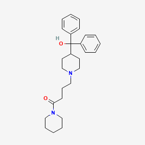 molecular formula C27H36N2O2 B14590309 4-{4-[Hydroxy(diphenyl)methyl]piperidin-1-yl}-1-(piperidin-1-yl)butan-1-one CAS No. 61327-26-2