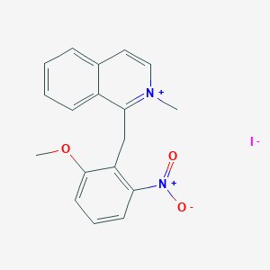 1-[(2-Methoxy-6-nitrophenyl)methyl]-2-methylisoquinolin-2-ium iodide