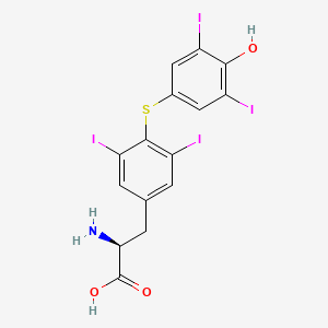 molecular formula C15H11I4NO3S B14590460 4-[(4-Hydroxy-3,5-diiodophenyl)sulfanyl]-3,5-diiodo-L-phenylalanine CAS No. 61458-35-3