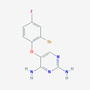 molecular formula C10H8BrFN4O B1459049 5-(2-Bromo-4-fluorophenoxy)pyrimidine-2,4-diamine CAS No. 1620482-41-8