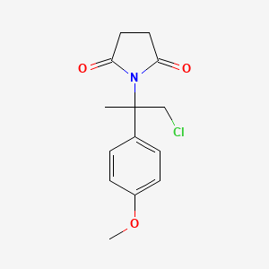 molecular formula C14H16ClNO3 B14590496 1-[1-Chloro-2-(4-methoxyphenyl)propan-2-yl]pyrrolidine-2,5-dione CAS No. 61503-45-5