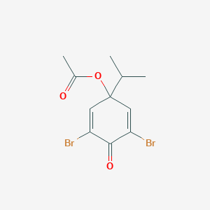 molecular formula C11H12Br2O3 B14590536 3,5-Dibromo-4-oxo-1-(propan-2-yl)cyclohexa-2,5-dien-1-yl acetate CAS No. 61305-87-1