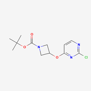 molecular formula C12H16ClN3O3 B1459057 Tert-butyl 3-(2-chloropyrimidin-4-yloxy)azetidine-1-carboxylate CAS No. 1121633-27-9