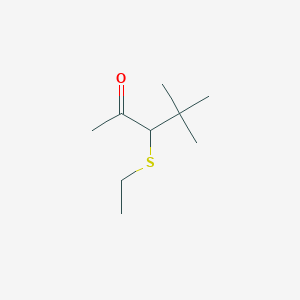 molecular formula C9H18OS B14590590 2-Pentanone, 3-(ethylthio)-4,4-dimethyl- CAS No. 61628-65-7