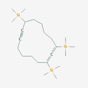 molecular formula C23H44Si3 B14590616 (Cyclotetradeca-1,2-dien-9-yne-1,3,8-triyl)tris(trimethylsilane) CAS No. 61173-64-6