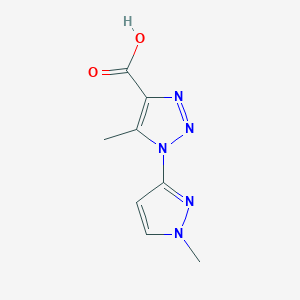 molecular formula C8H9N5O2 B1459063 5-甲基-1-(1-甲基-1H-吡唑-3-基)-1H-1,2,3-三唑-4-羧酸 CAS No. 1511044-27-1