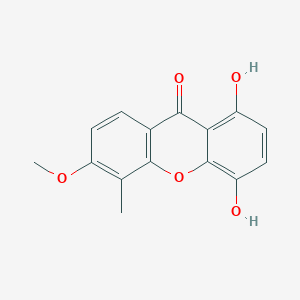 molecular formula C15H12O5 B14590639 1,4-Dihydroxy-6-methoxy-5-methyl-9H-xanthen-9-one CAS No. 61234-66-0