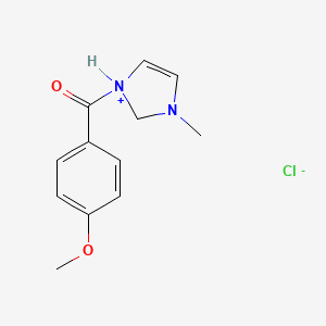 molecular formula C12H15ClN2O2 B14590645 1-(4-Methoxybenzoyl)-3-methyl-2,3-dihydro-1H-imidazol-1-ium chloride CAS No. 61166-15-2