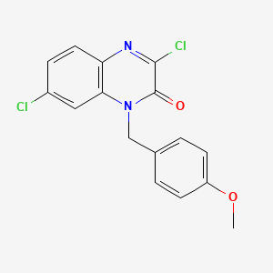 molecular formula C16H12Cl2N2O2 B1459065 3,7-Dichloro-1-[(4-methoxyphenyl)methyl]-1,2-dihydroquinoxalin-2-one CAS No. 1021179-88-3