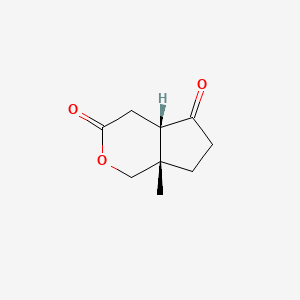 molecular formula C9H12O3 B14590662 (4aS,7aS)-7a-Methylhexahydrocyclopenta[c]pyran-3,5-dione CAS No. 61176-41-8